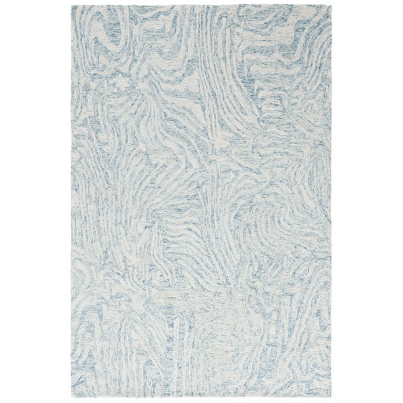 SAFAVIEH Ebony Alannis Abstract Area Rug, Ivory/Light Blue, 3' x 5'