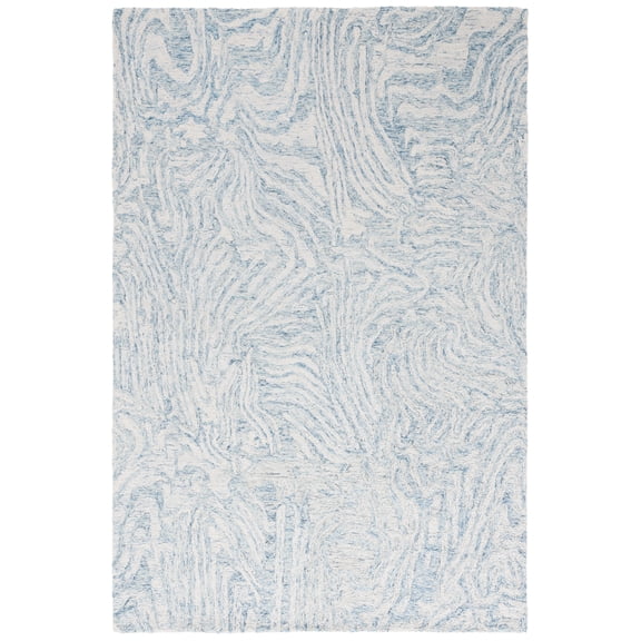 SAFAVIEH Ebony Alannis Abstract Area Rug, Ivory/Light Blue, 4' x 6'