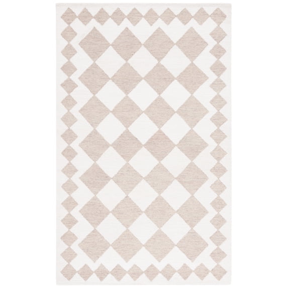SAFAVIEH Ebony Alastar Checkered Area Rug, Beige/Ivory, 3' x 5'