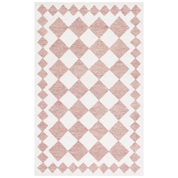 SAFAVIEH Ebony Alastar Checkered Area Rug, Pink/Ivory, 4' x 6'