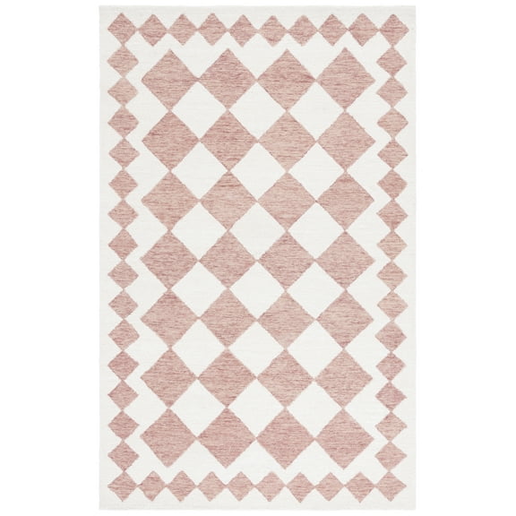SAFAVIEH Ebony Alastar Checkered Area Rug, Pink/Ivory, 5' x 8'