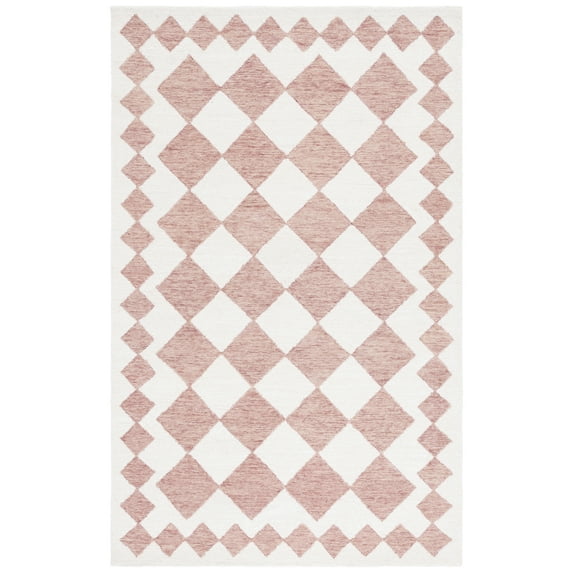 SAFAVIEH Ebony Alastar Checkered Area Rug, Pink/Ivory, 6' x 9'