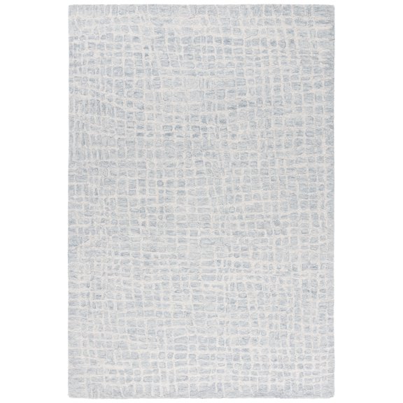 SAFAVIEH Ebony Albina Plaid Area Rug, Ivory/Light Blue, 3' x 5'