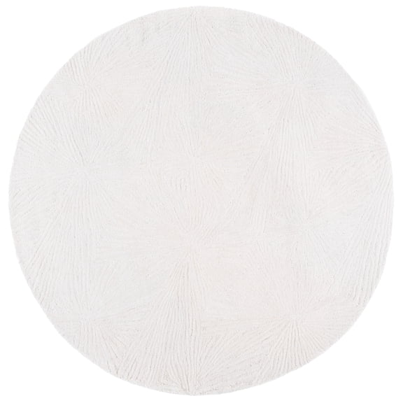 SAFAVIEH Ebony Alex Geometric Area Rug, Ivory, 6' x 6' Round