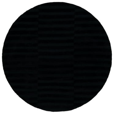 SAFAVIEH Ebony Amaia Geometric Striped Area Rug, Charcoal, 6' x 6' Round