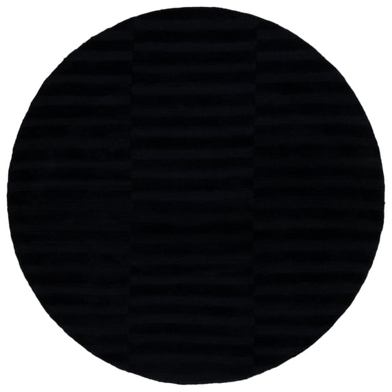 SAFAVIEH Ebony Amaia Geometric Striped Area Rug, Charcoal, 6' x 6' Round