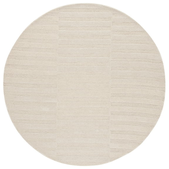 SAFAVIEH Ebony Amaia Geometric Striped Area Rug, Ivory, 6' x 6' Round