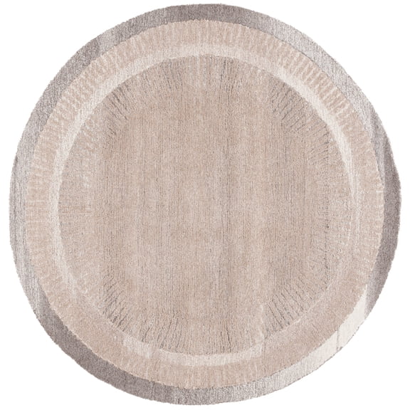 SAFAVIEH Ebony Amelia Bordered Area Rug, Beige/Ivory, 6' x 6' Round