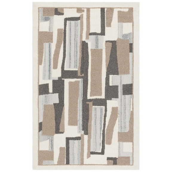 SAFAVIEH Ebony Amery Geometric Area Rug, Ivory/Brown, 8' x 10'