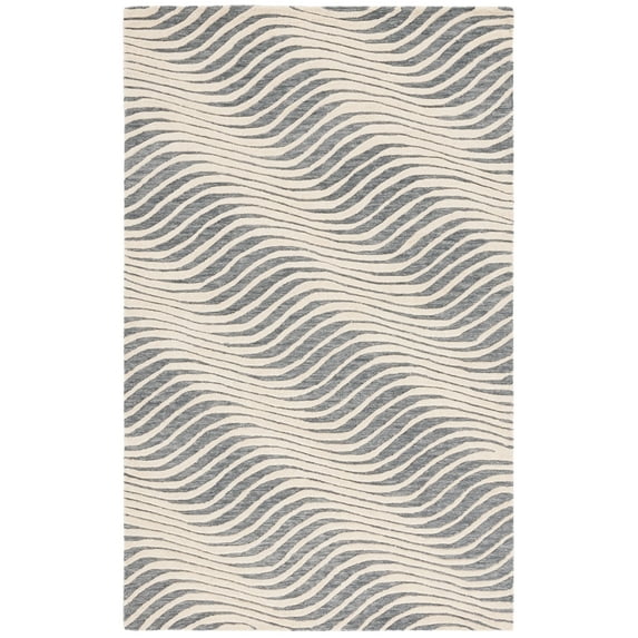 SAFAVIEH Ebony Baldric Geometric Area Rug, Gray/Ivory, 4' x 6'
