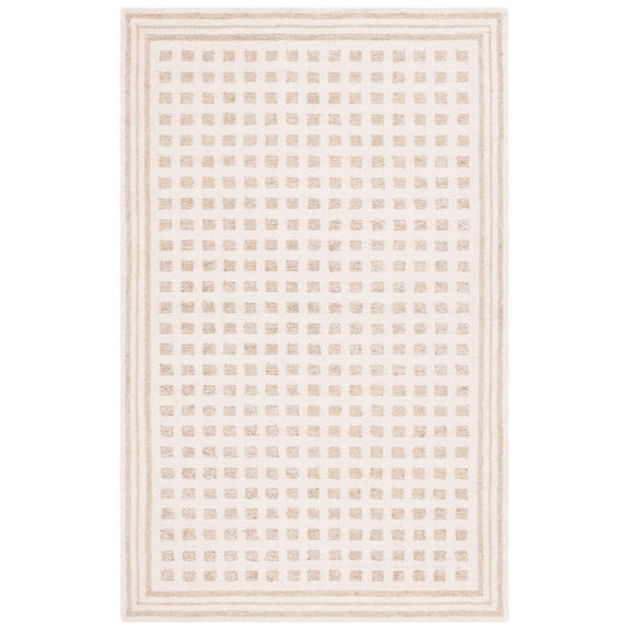 SAFAVIEH Ebony Bernadine Plaid Area Rug, Ivory/Beige, 9' x 14'
