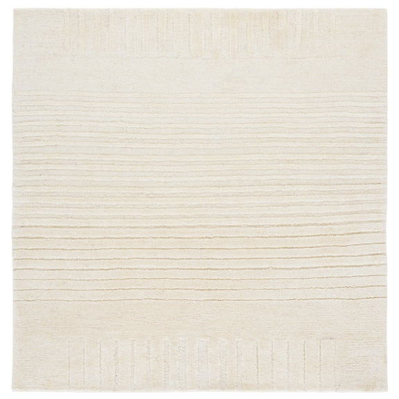 SAFAVIEH Ebony Cameron Solid Area Rug, Ivory, 6' x 6' Square