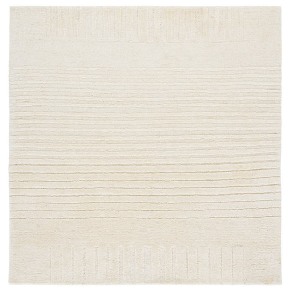 SAFAVIEH Ebony Cameron Solid Area Rug, Ivory, 6' x 6' Square