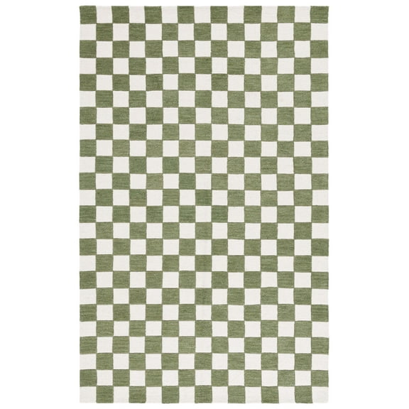 SAFAVIEH Ebony Camille Checkered Area Rug, Green/Ivory, 8' x 10'