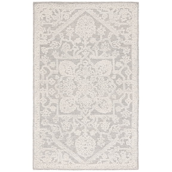 SAFAVIEH Ebony Caprice Medallion Area Rug, Ivory/Gray, 4' x 6'