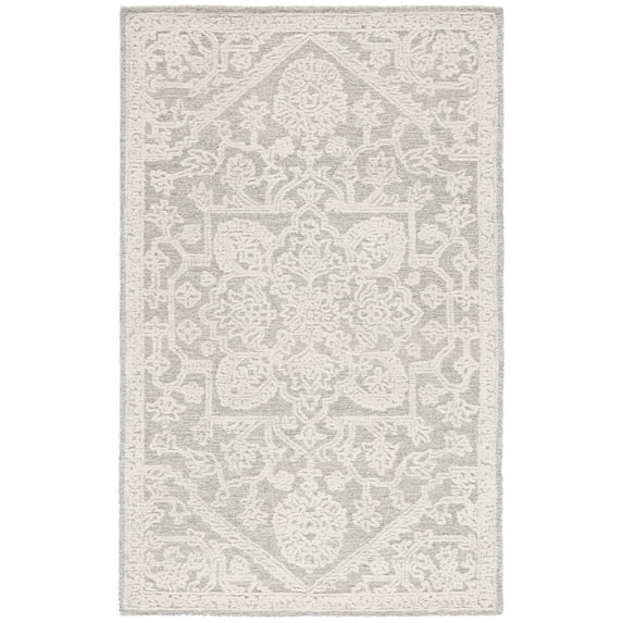SAFAVIEH Ebony Caprice Medallion Area Rug, Ivory/Gray, 4' x 6'