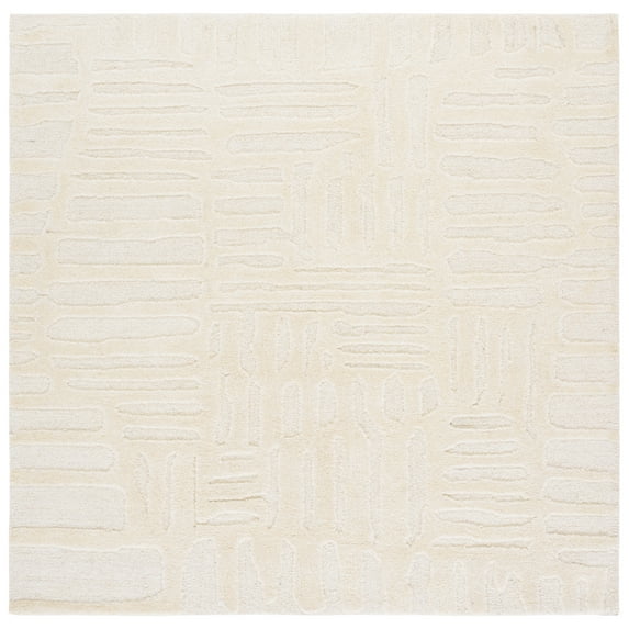 SAFAVIEH Ebony Celestine Abstract Area Rug, Ivory, 6' x 6' Square