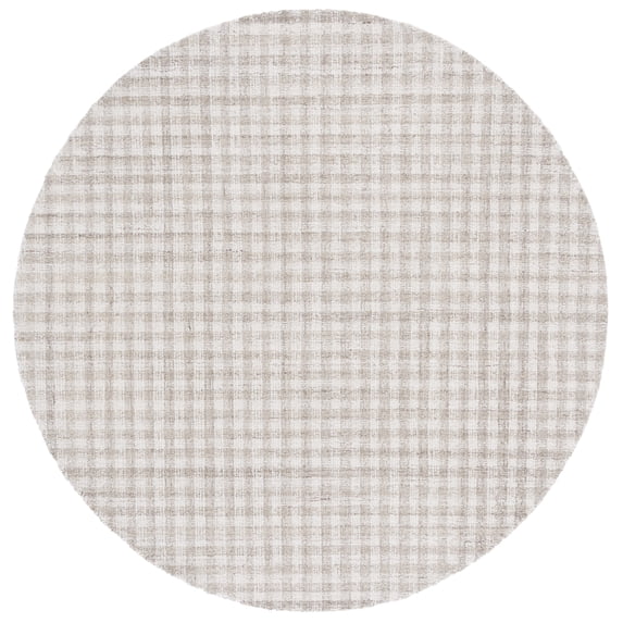 SAFAVIEH Ebony Colbert Plaid Area Rug, Beige/Ivory, 6' x 6' Round