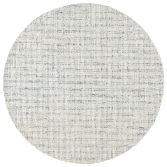 SAFAVIEH Ebony Colbert Plaid Area Rug, Blue/Ivory, 6' x 6' Round
