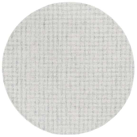 SAFAVIEH Ebony Colbert Plaid Area Rug, Light Grey/Ivory, 6' x 6' Round