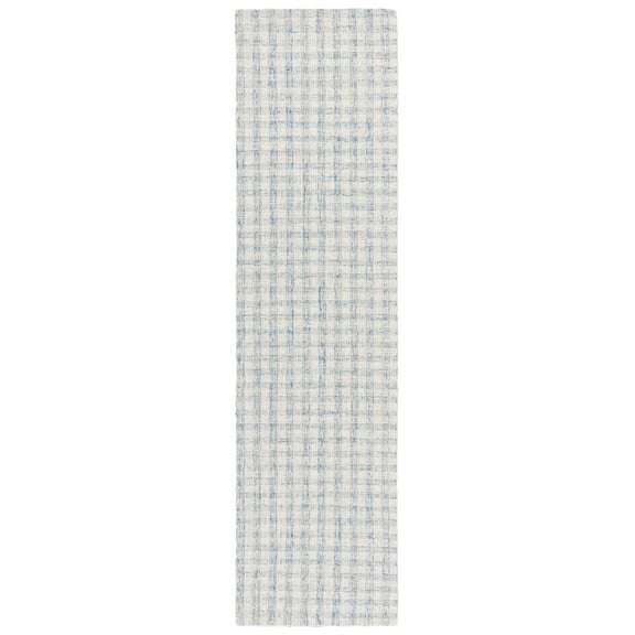 SAFAVIEH Ebony Colbert Plaid Runner Rug, Blue/Ivory, 2'3" x 9'