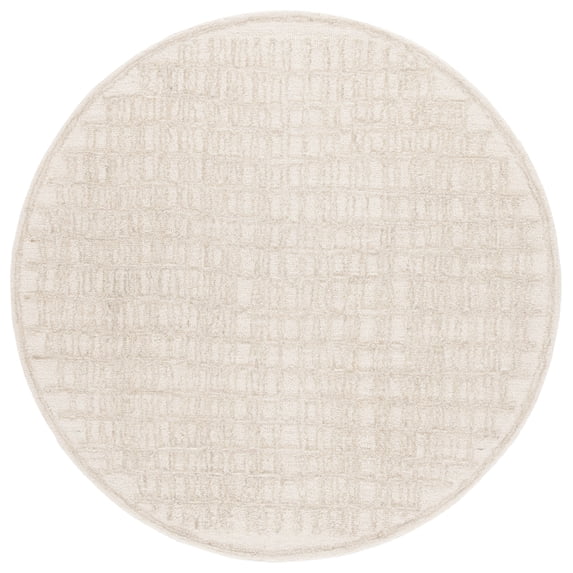 SAFAVIEH Ebony Darwin Plaid Area Rug, Ivory/Beige, 6' x 6' Round