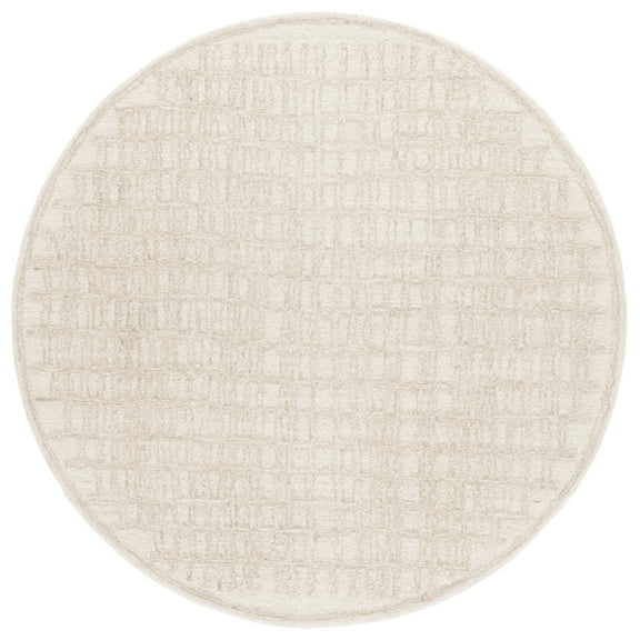SAFAVIEH Ebony Darwin Plaid Area Rug, Ivory/Beige, 6' x 6' Round