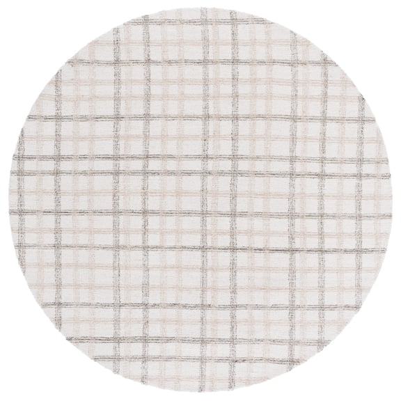 SAFAVIEH Ebony Deangelo Geometric Area Rug, Beige/Ivory, 6' x 6' Round