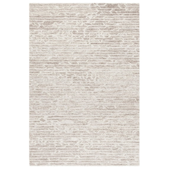 SAFAVIEH Ebony Dolkar Abstract Area Rug, Light Brown/Ivory, 6' x 9'