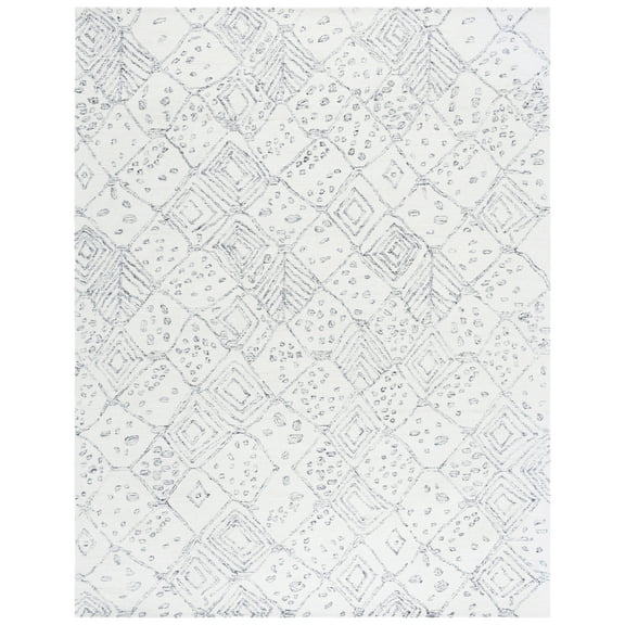 SAFAVIEH Ebony Drew Geometric Area Rug, Ivory/Grey, 8' x 10'
