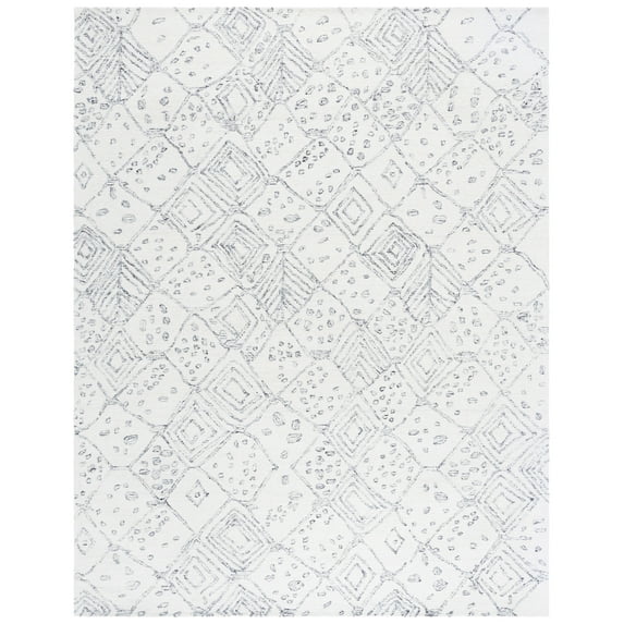 SAFAVIEH Ebony Drew Geometric Area Rug, Ivory/Grey, 9' x 12'