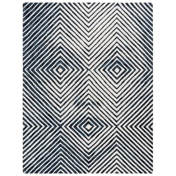SAFAVIEH Ebony Driskoll Abstract Area Rug, Navy/Ivory, 8' x 10'