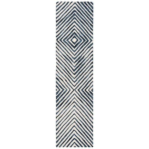 SAFAVIEH Ebony Driskoll Abstract Runner Rug, Navy/Ivory, 2'3" x 9'