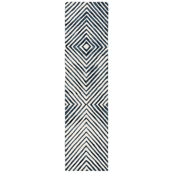 SAFAVIEH Ebony Driskoll Abstract Runner Rug, Navy/Ivory, 2'3" x 9'