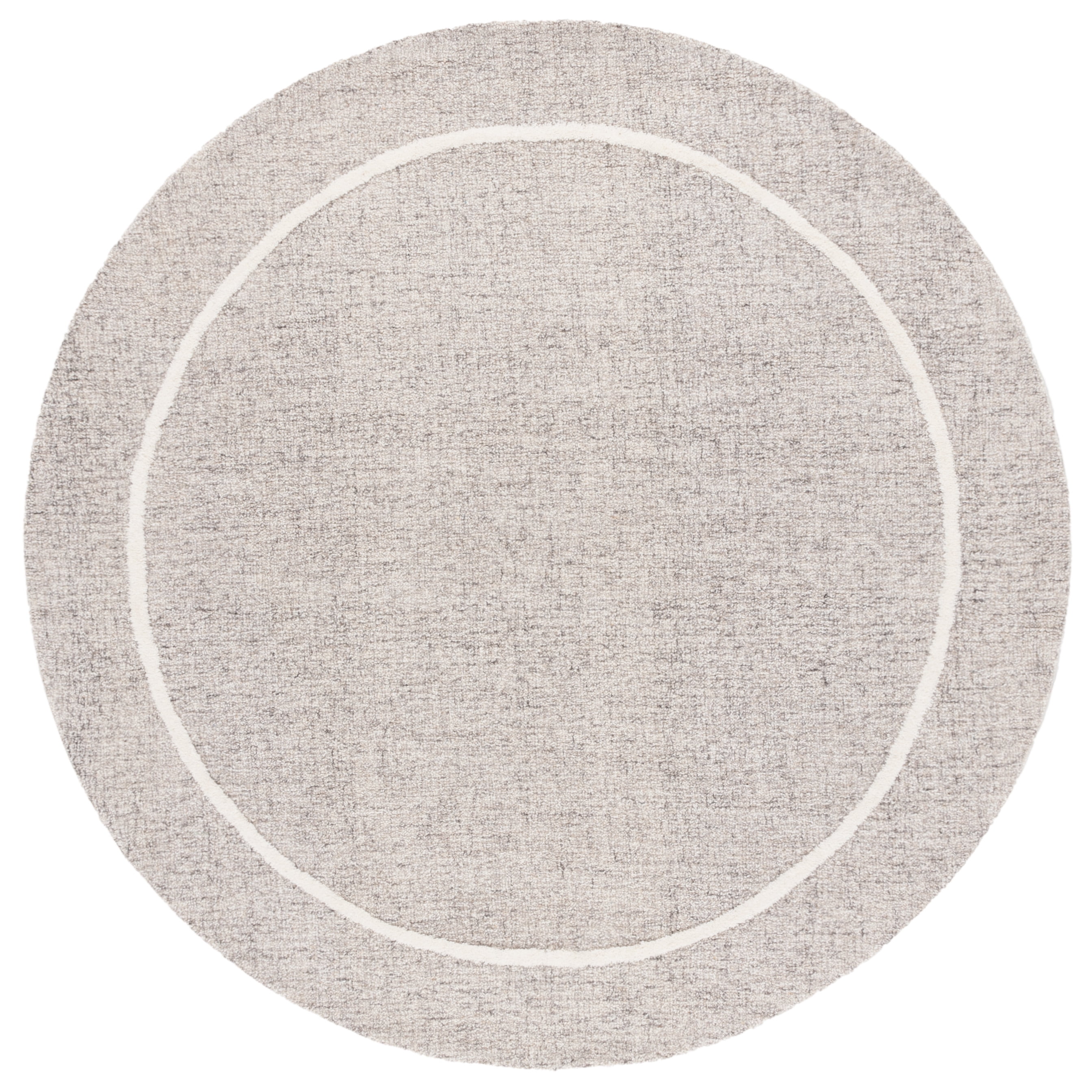 SAFAVIEH Ebony Ema Bordered Area Rug, Gray/Ivory, 6' x 6' Round