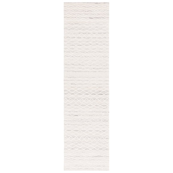 SAFAVIEH Ebony Erica Geometric Runner Rug, Light Gray/Ivory, 2'3" x 9'