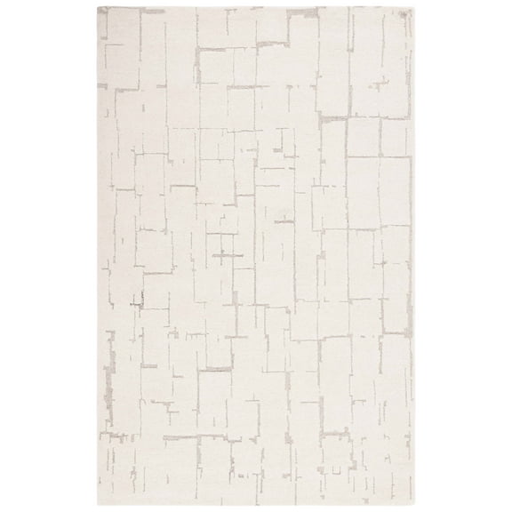 SAFAVIEH Ebony Francis Geometric Area Rug, Ivory/Gray, 5' x 8'