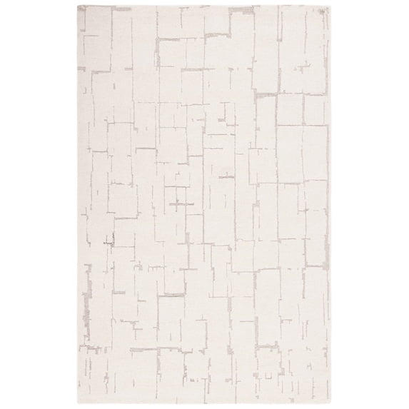 SAFAVIEH Ebony Francis Geometric Area Rug, Ivory/Gray, 6' x 9'