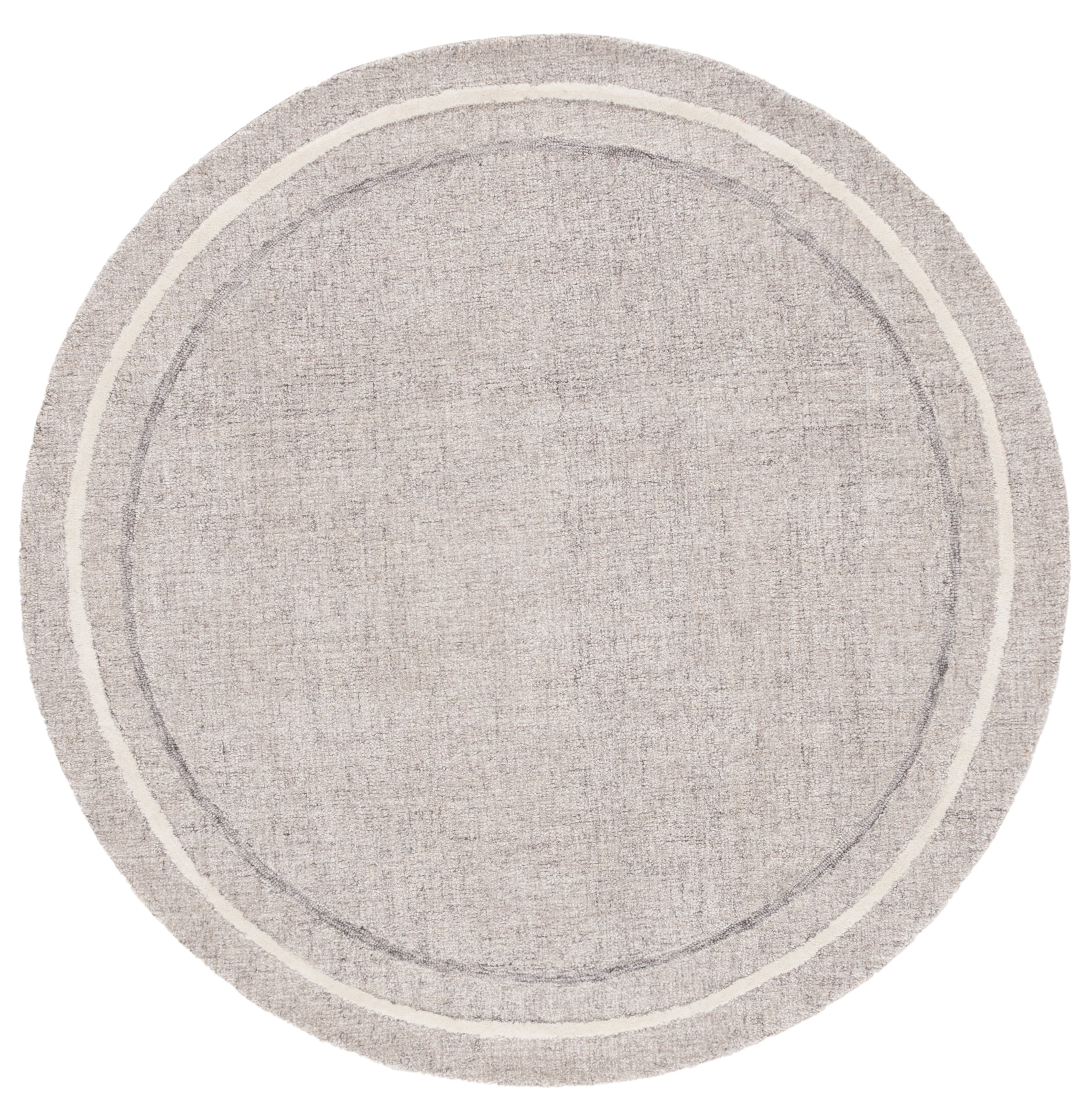 SAFAVIEH Ebony Gabriel Bordered Area Rug, Gray/Ivory, 6' x 6' Round
