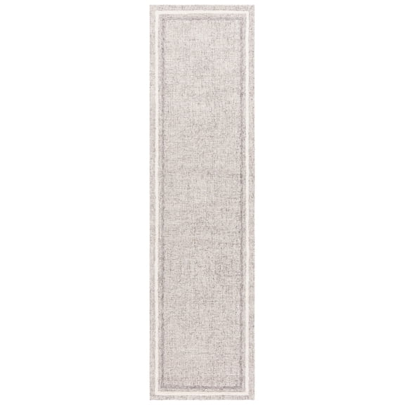 SAFAVIEH Ebony Gabriel Bordered Runner Rug, Gray/Ivory, 2'3" x 9'