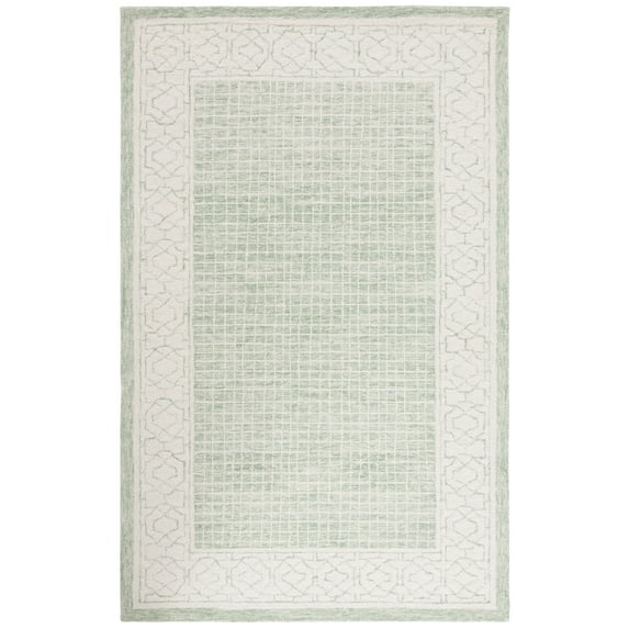 SAFAVIEH Ebony Goddard Bordered Area Rug, Green/Ivory, 3' x 5'