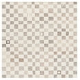 thumbnail image 1 of SAFAVIEH Ebony Hank Checkered Area Rug, Natural/Beige, 6' x 6' Square, 1 of 7
