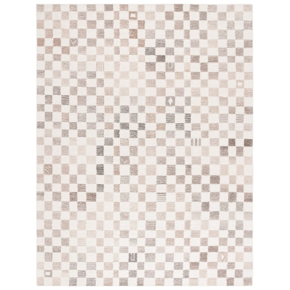 SAFAVIEH Ebony Hank Checkered Area Rug, Natural/Beige, 8' x 10'