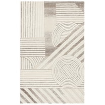 SAFAVIEH Ebony Hannan Geometric Area Rug, Ivory/Brown, 8' x 10'