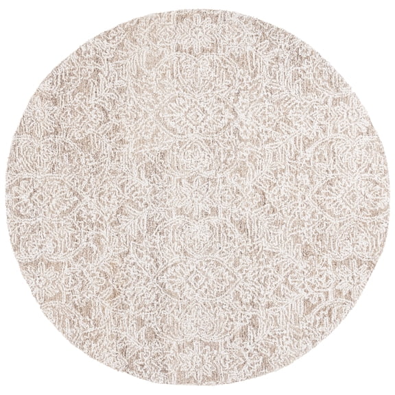 SAFAVIEH Ebony Hoyt Floral Area Rug, Brown/Ivory, 6' x 6' Round