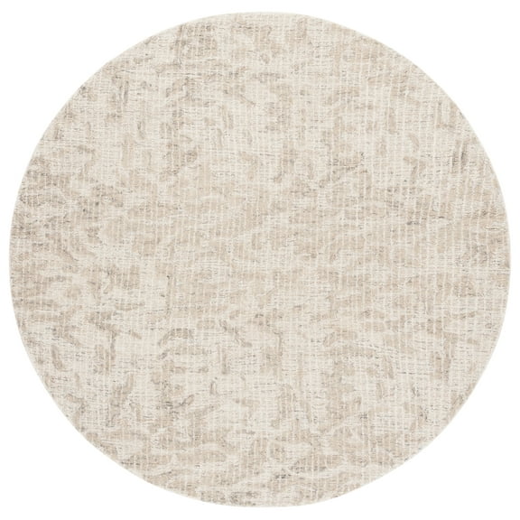 SAFAVIEH Ebony Iacopo Distressed Area Rug, Ivory/Gray, 6' x 6' Round