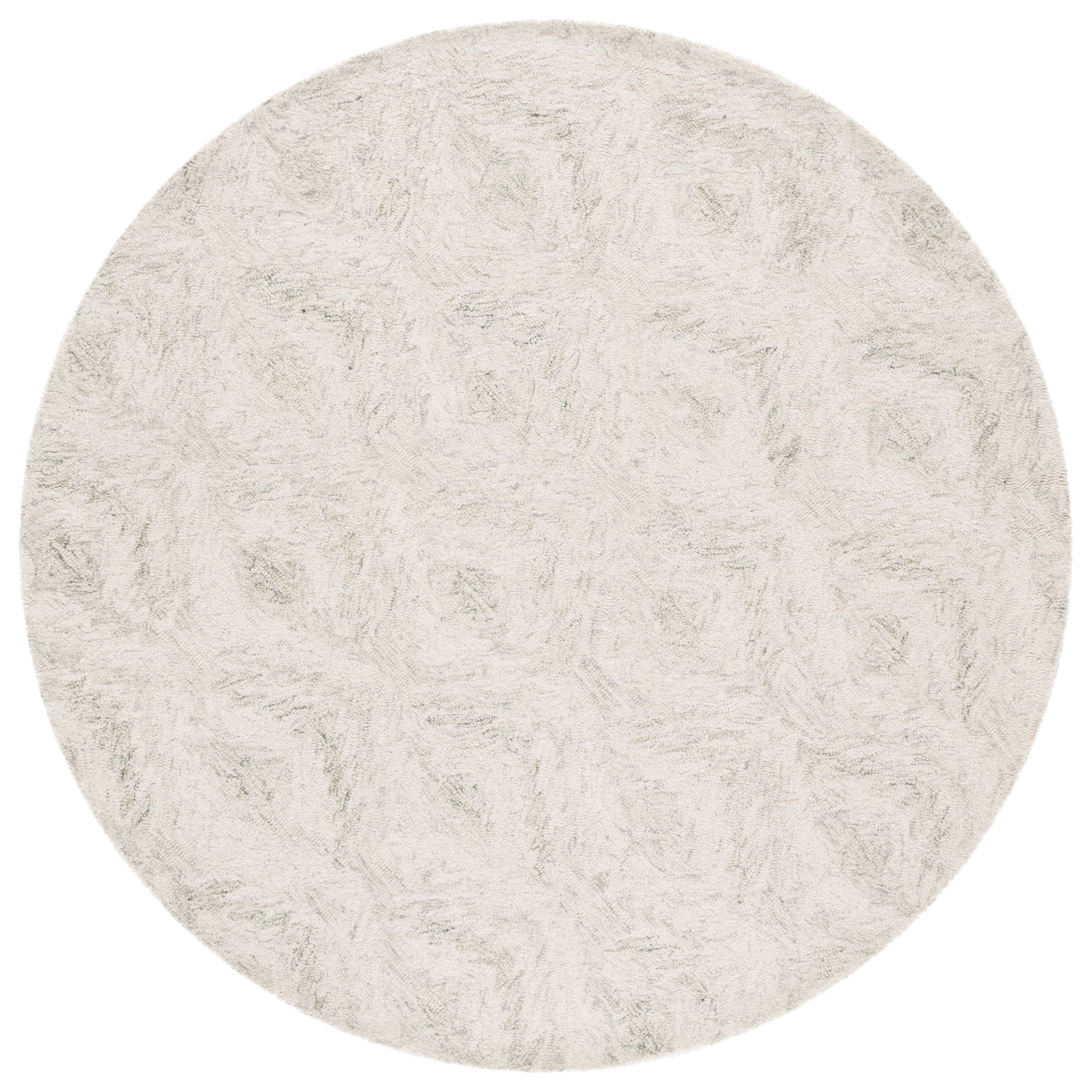 SAFAVIEH Ebony Ibrahim Distressed Area Rug, Ivory/Light Green, 6' x 6' Round