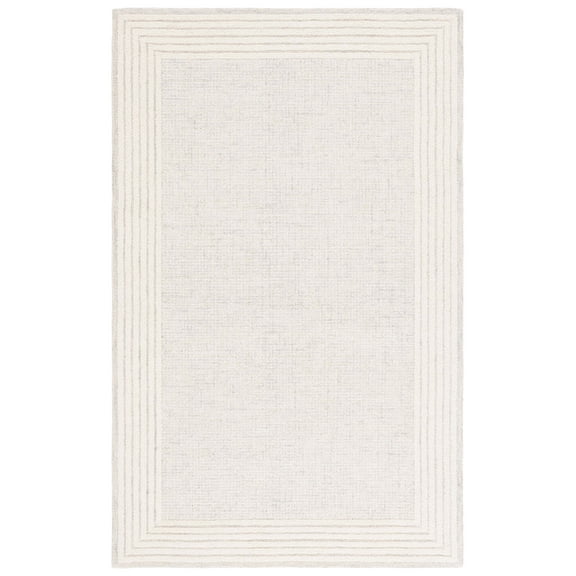 SAFAVIEH Ebony Janie Bordered Area Rug, Gray/Ivory, 5' x 8'