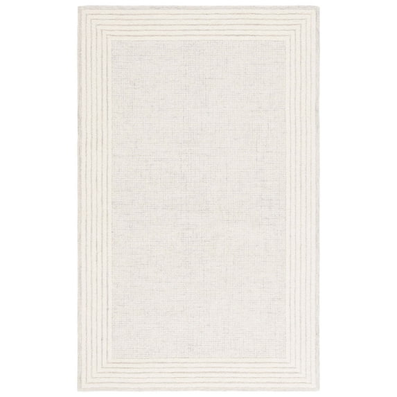 SAFAVIEH Ebony Janie Bordered Area Rug, Gray/Ivory, 5' x 8'