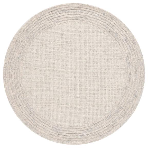 SAFAVIEH Ebony Janie Bordered Area Rug, Gray/Ivory, 6' x 6' Round